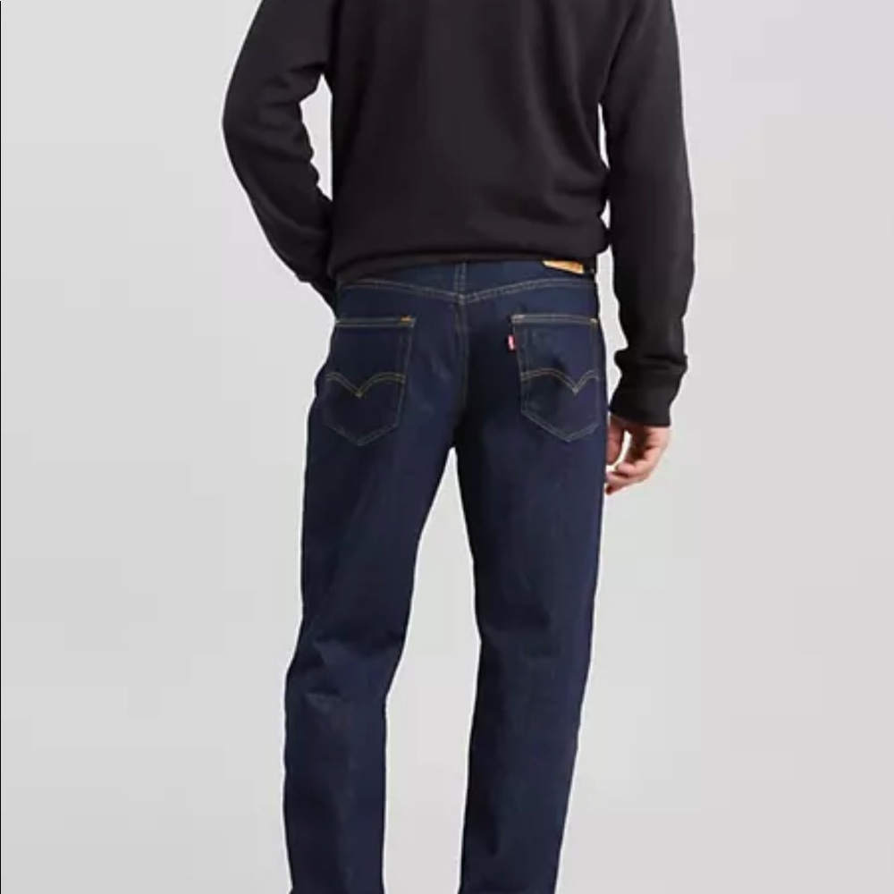 Levis 550 Relaxed fit sits at waist tapered leg big & tall denim jeans